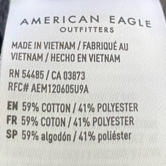 American Eagle Medium Sweatshirt Crewneck Sweater Grey AE Graphic Top Long Shirt - Picture 7 of 9